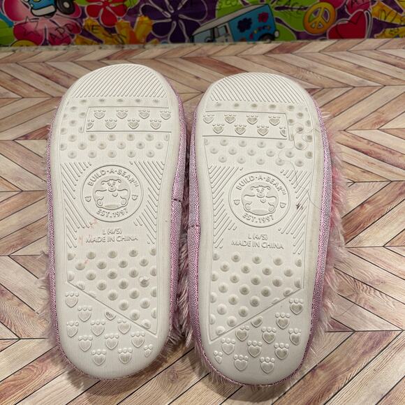 Girls Build A Bear Pink Glitter Reindeer Slippers Size L(4/5) - Picture 4 of 5